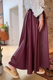 Made in Italy Runa Leather Look Skirt Burgundy
